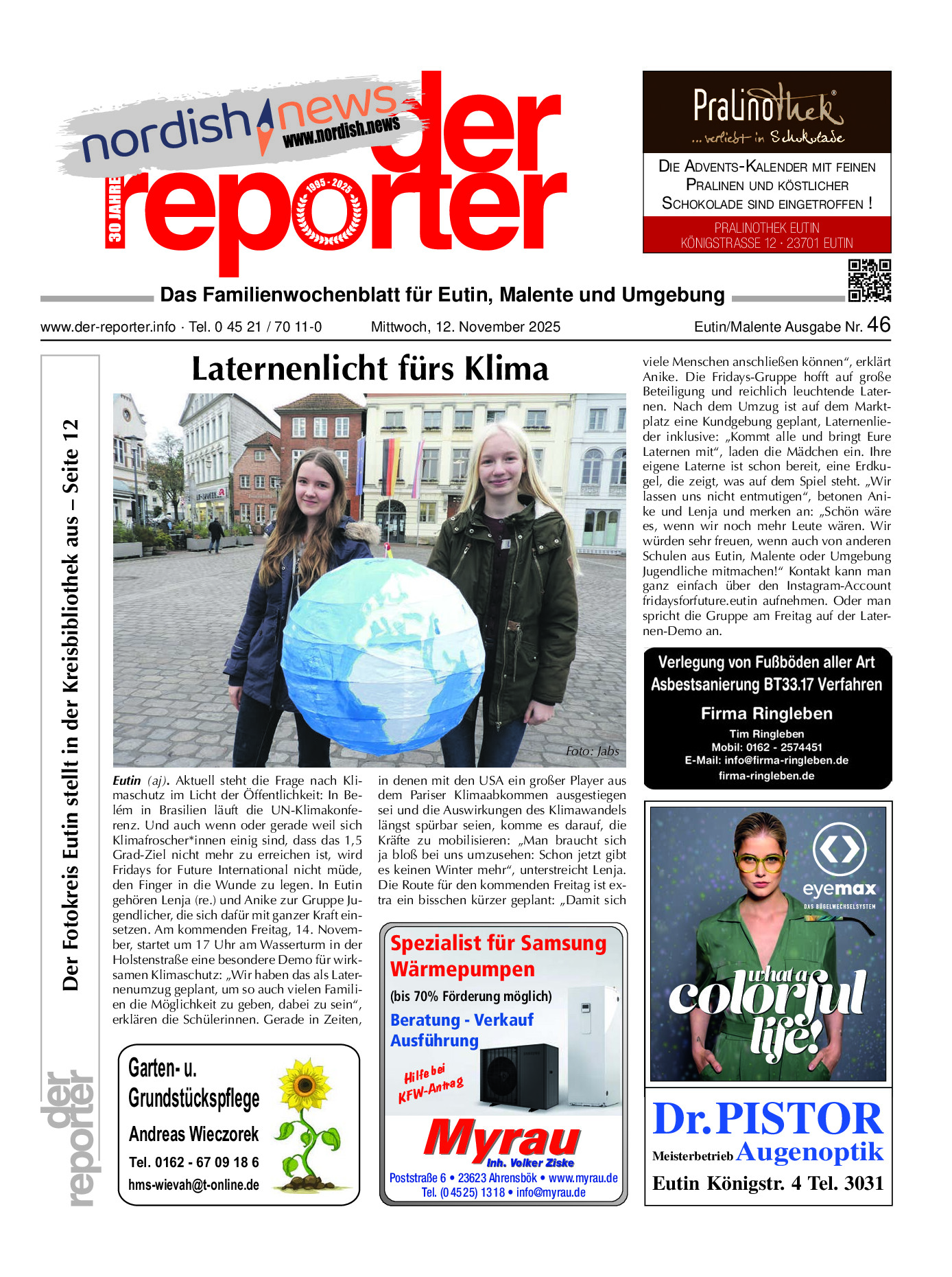 reporter Eutin am Mittwoch Ausgabe 12. November 2025