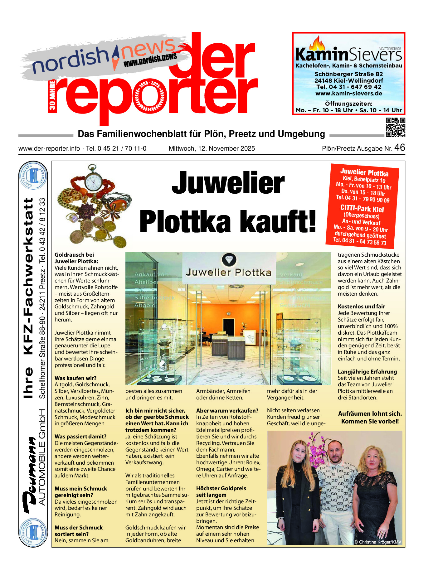 reporter Plön/Preetz Ausgabe 12. November 2025