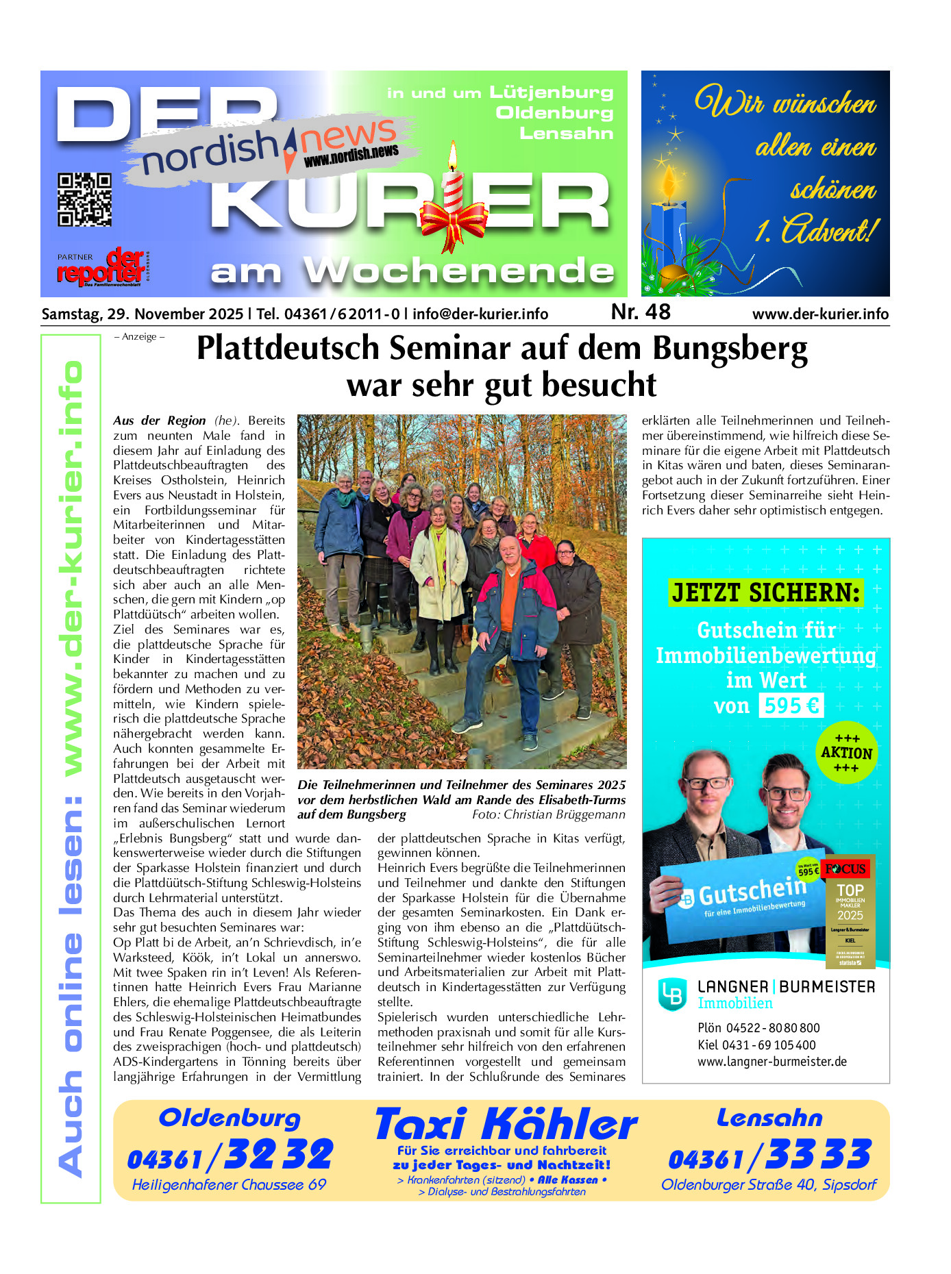 der KURIER Ausgabe 29. November 2025