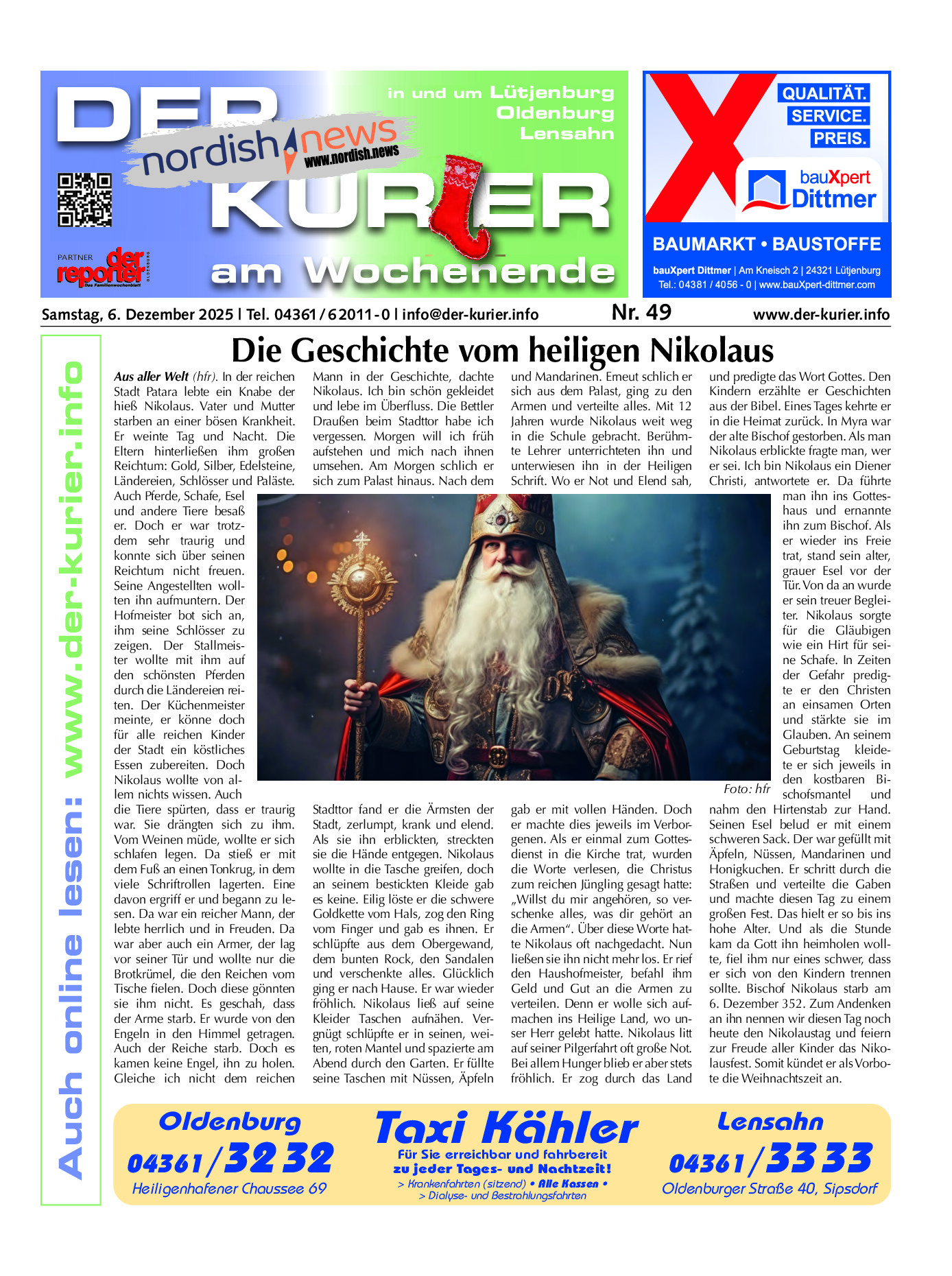 der KURIER Ausgabe 06. Dezember 2025