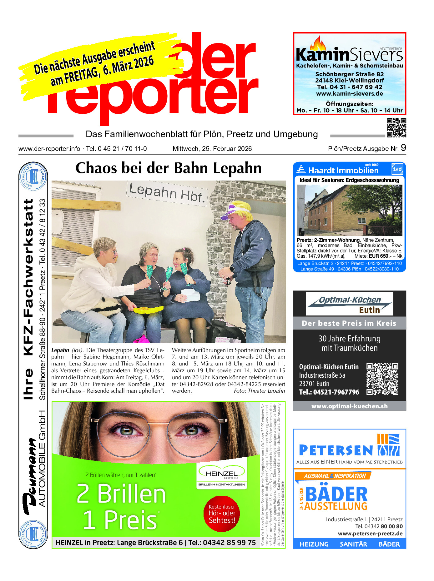reporter Plön/Preetz Ausgabe 25. Februar 2026