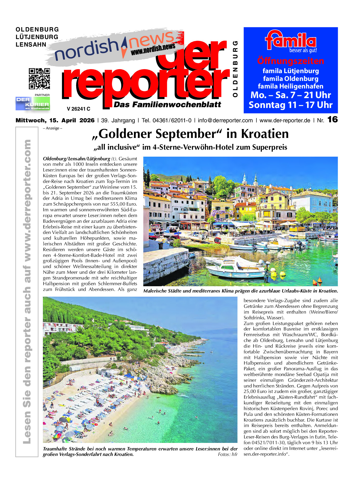 reporter Oldenburg Ausgabe 15. April 2026