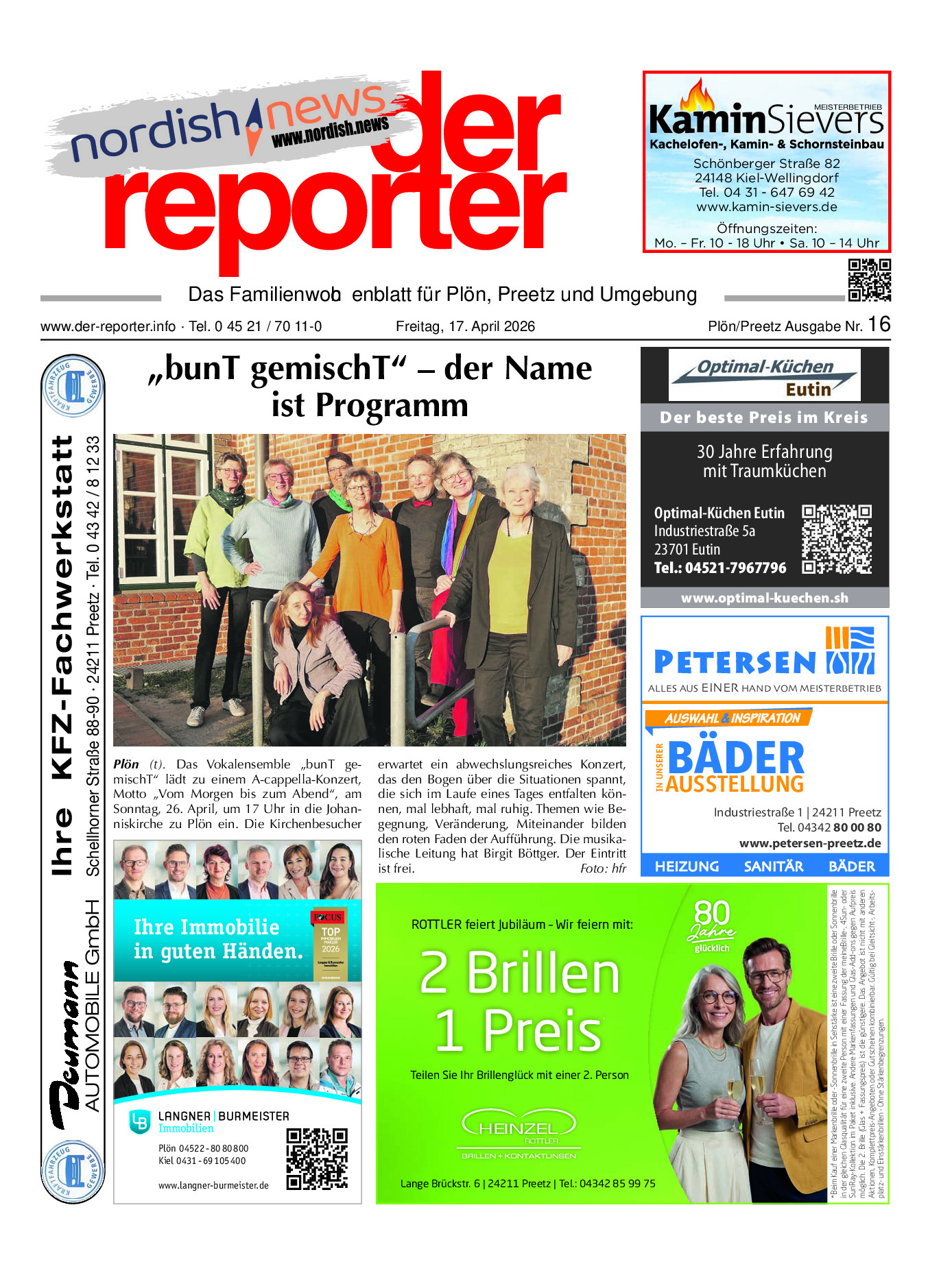 reporter Plön/Preetz Ausgabe 17. April 2026
