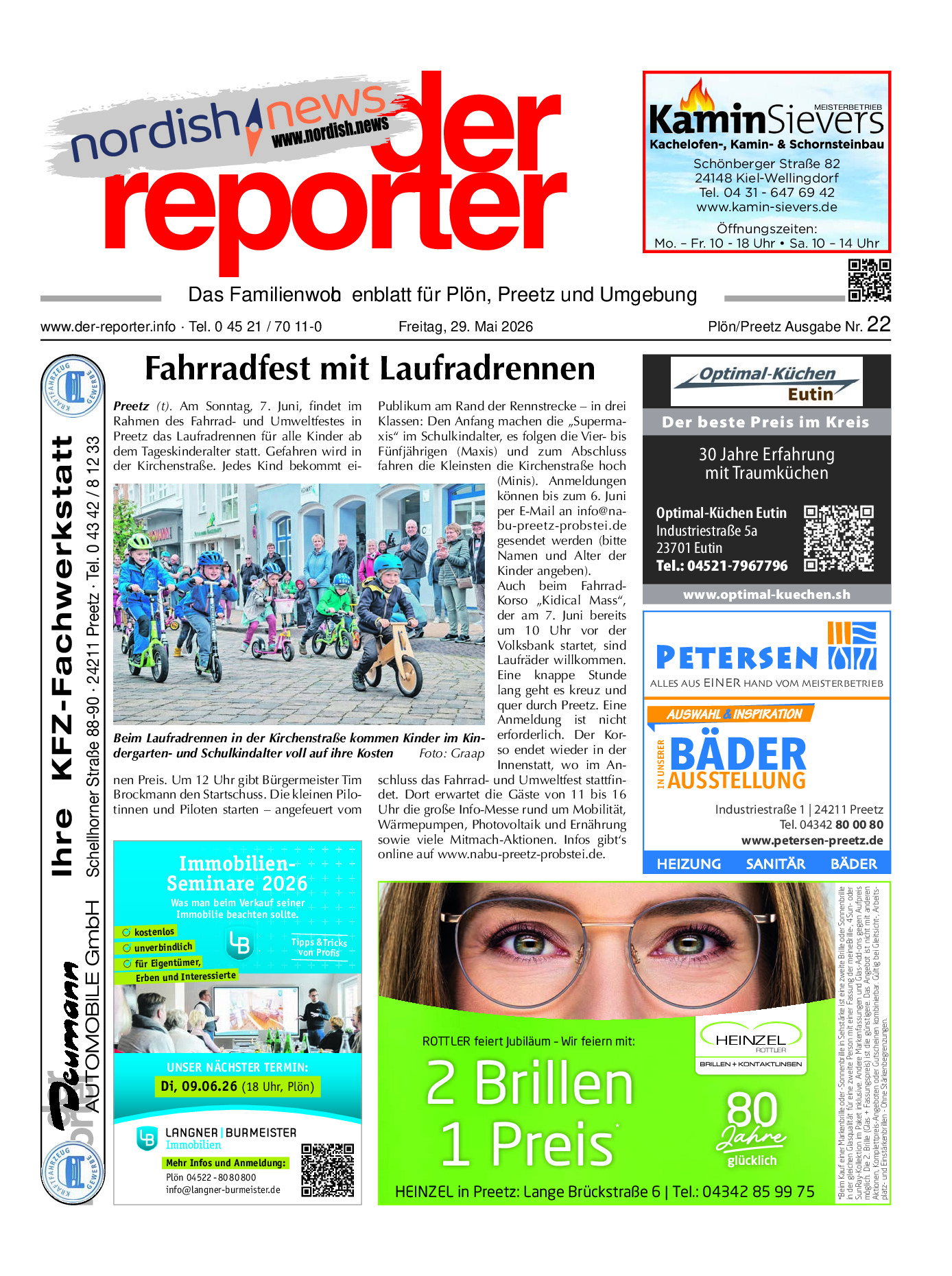 reporter Plön/Preetz Ausgabe 29. Mai 2026