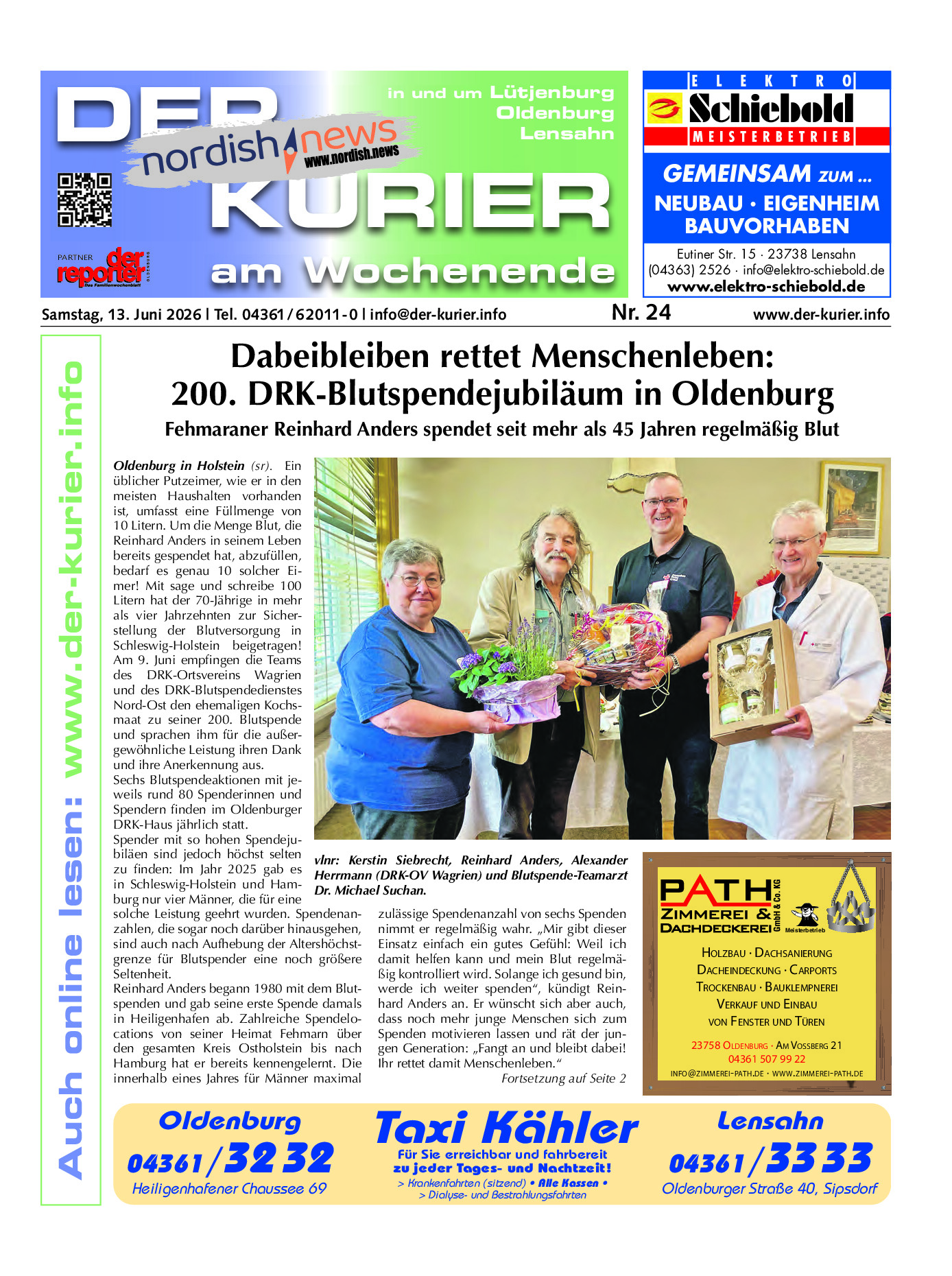 der KURIER Ausgabe 13. Juni 2026