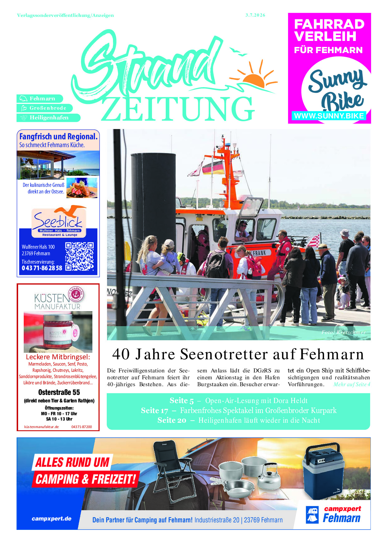 Strandzeitung Ausgabe 03. Juli 2026