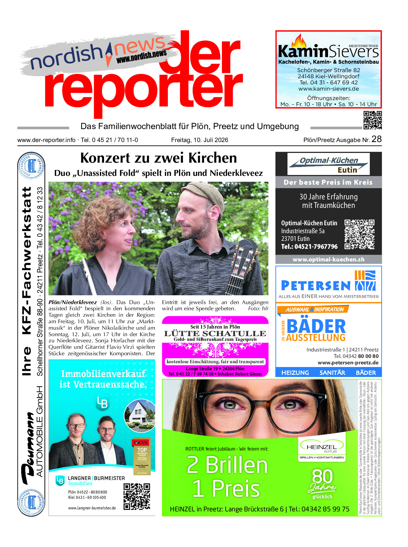 reporter Plön/Preetz Ausgabe 10. Juli 2026