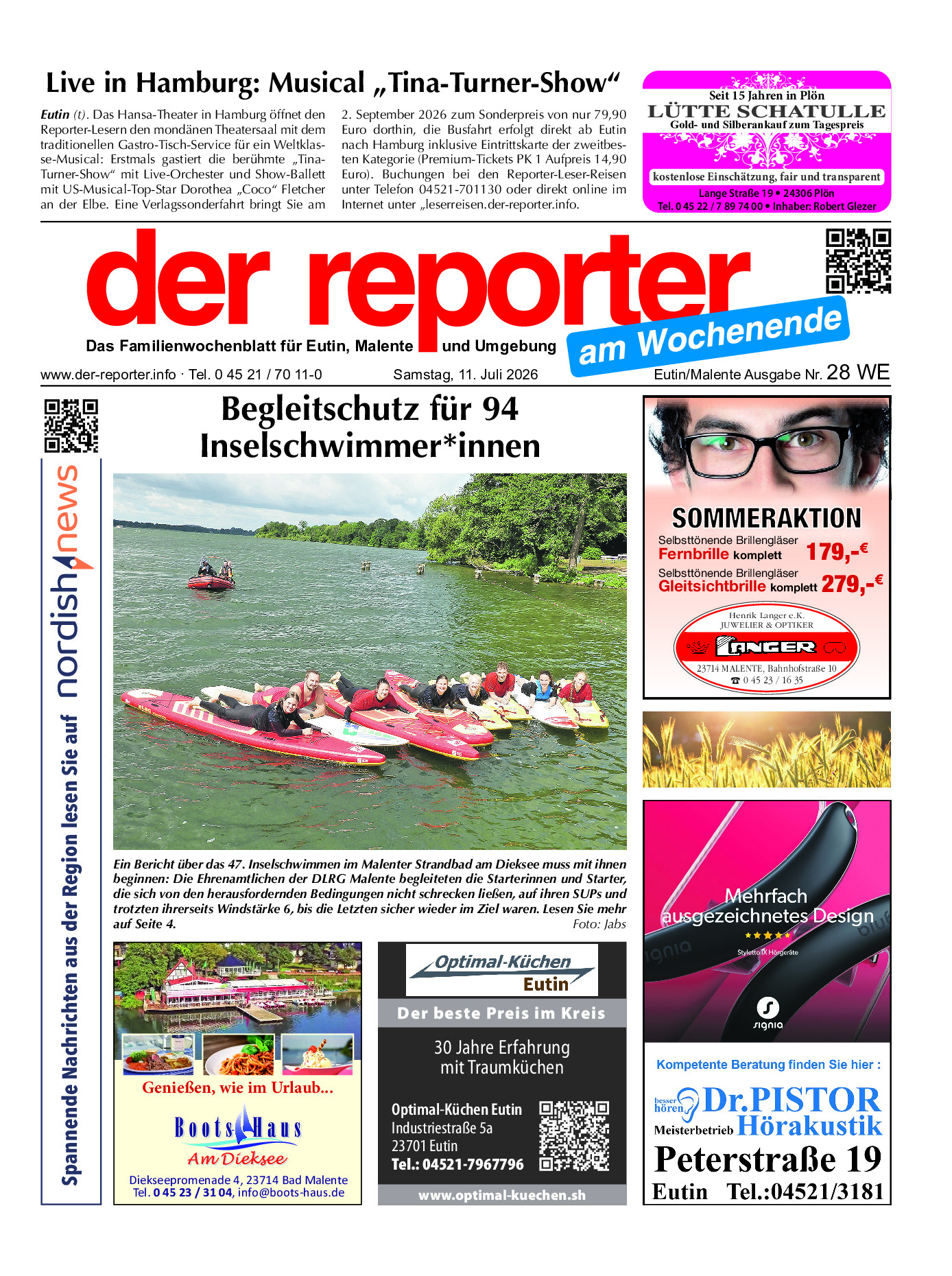 reporter Eutin am Samstag Ausgabe 11. Juli 2026