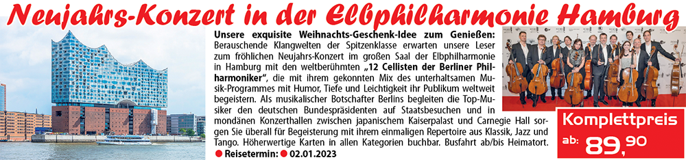 Neujahrskonzert Elbphilharmonie Hamburg